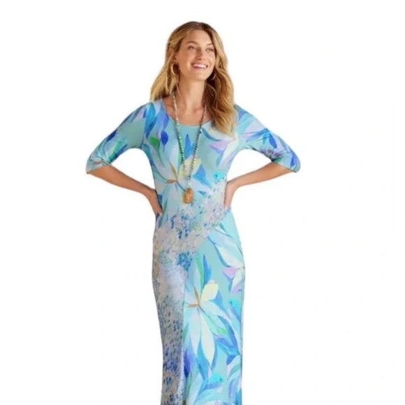 NEW Soft Surroundings Stella Maxi Dress MEDIUM 10 12 Coastal Resortwear Vacation - Picture 6 of 12